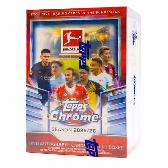 2025/26 Topps Chrome Bundesliga Football Blaster Box view 1