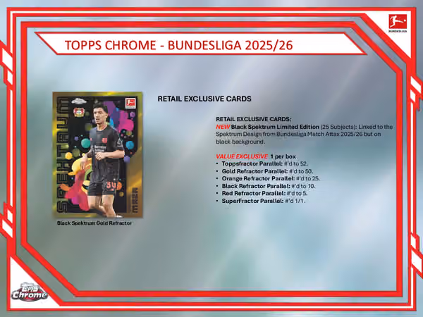 2025/26 Topps Chrome Bundesliga Football Blaster Box view 4