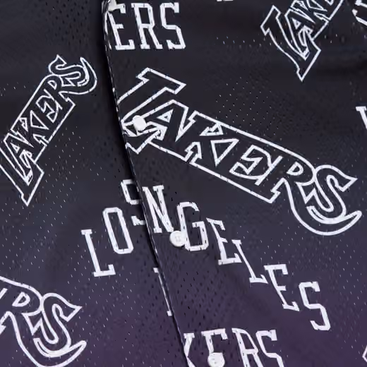 Los Angeles Lakers Mitchell & Ness Destination Leisure Button Up NBA Shirt view 4