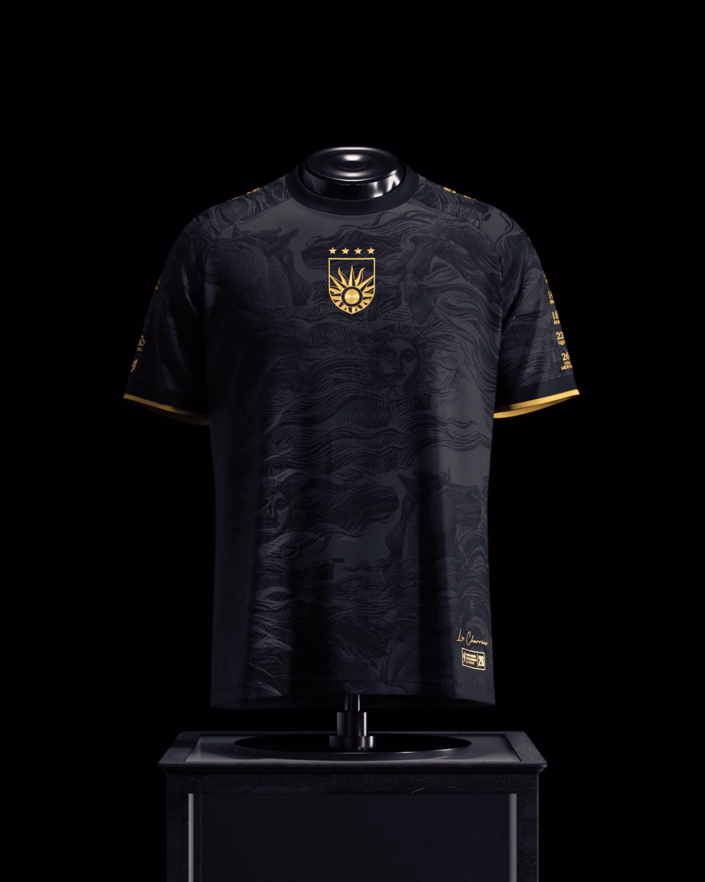 Jersevo Custom Personalized Uruguay Heritage Jersey (2026WC Edition) - Black front view