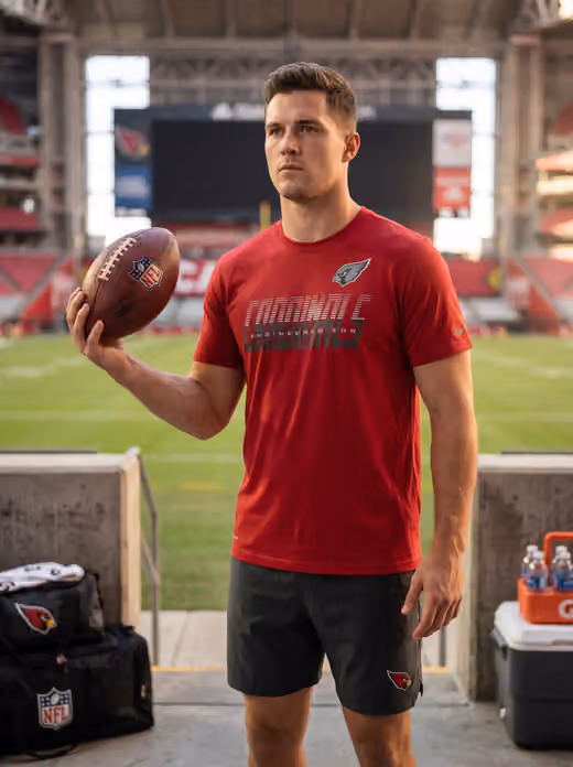Arizona Cardinals 2026 NFL Sideline Team Issue Dri-Fit T-Shirt Red view 3