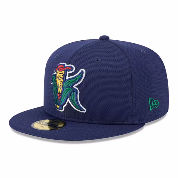 Cedars Rapids Kernels MiLB Batting Practice Authentic 59FIFTY Fitted Cap Navy product photo