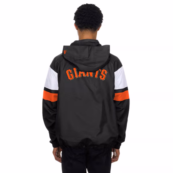 San Francisco Giants MLB Quarter Zip Windbreaker Jacket Black view 2