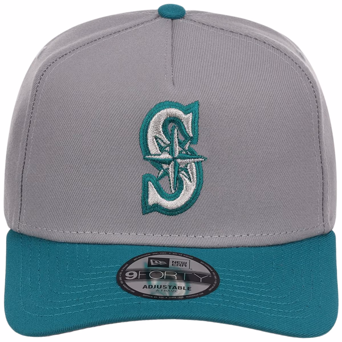 Seattle Mariners MLB Gray OTC FASHION CORE New Era 9FORTY A-Frame detail view