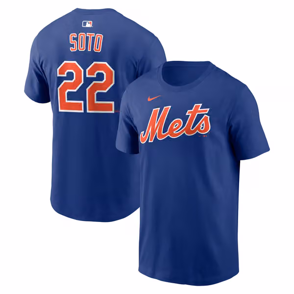 Juan Soto #22 New York Mets Player MLB T-Shirt Blue view 1