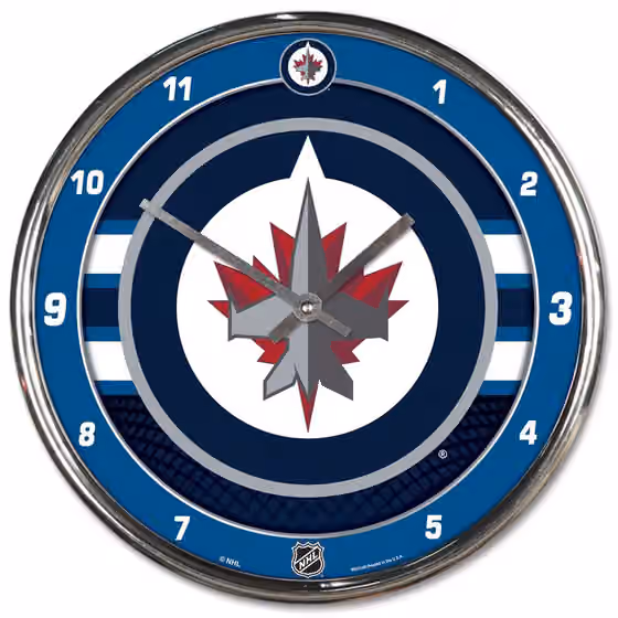 Winnipeg Jets WinCraft Chrome NHL Wall Clock view 1