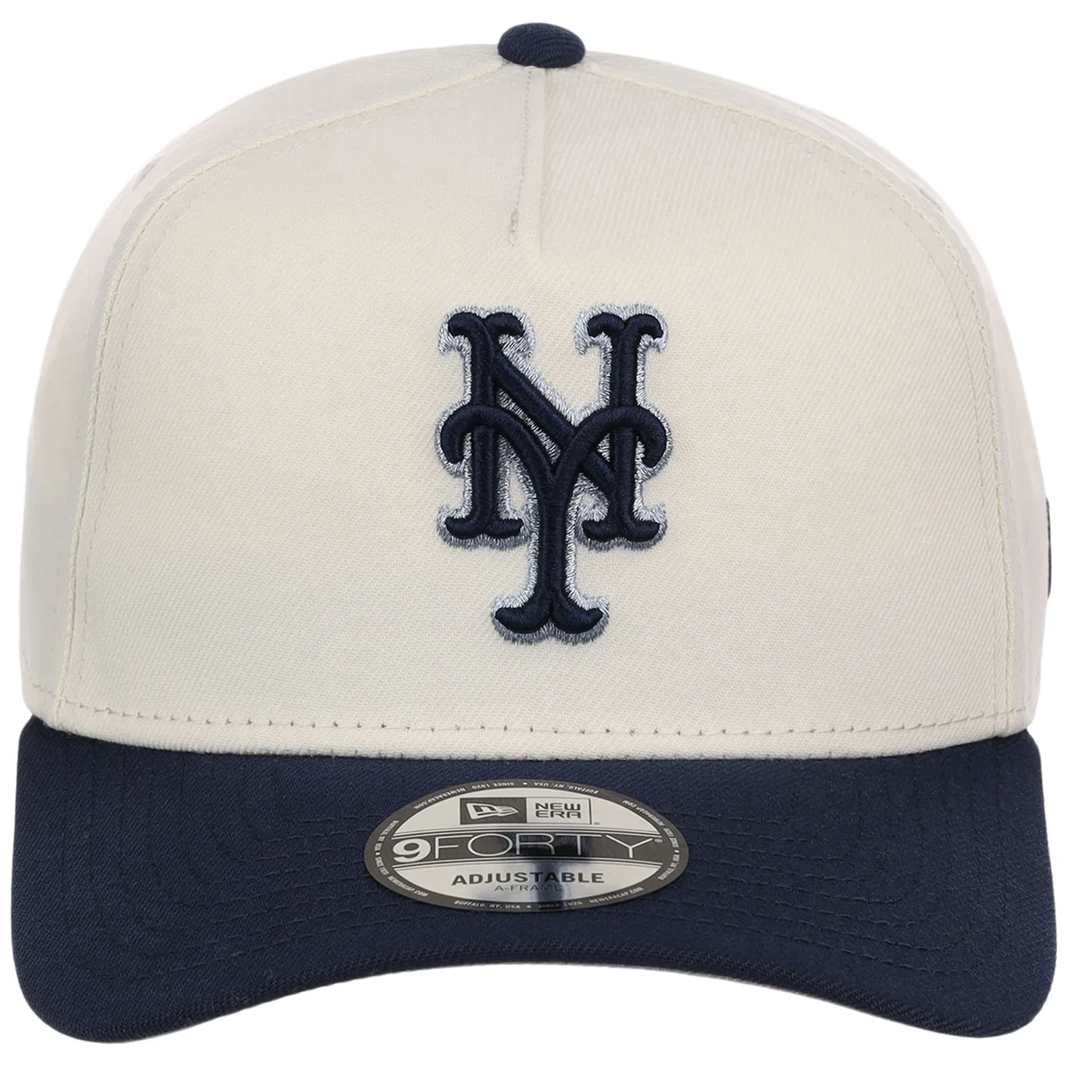 New York Mets MLB Chrome x Navy FASHION CORE New Era 9FORTY A-Frame detail view