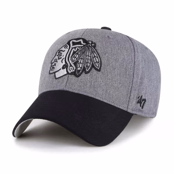 Chicago Blackhawks '47 MVP Granite Adjustable NHL Cap Charcoal product photo
