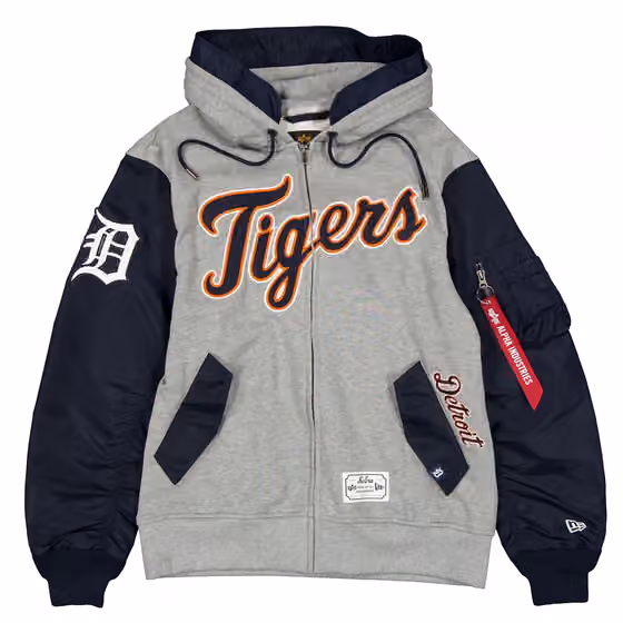 Detroit Tigers Alpha Industries MA-1 MLB Full-Zip Fleece Jacket view 1