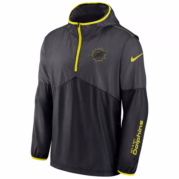 Miami Dolphins Nike VOLT Half-Zip NFL Jacket Black view 1