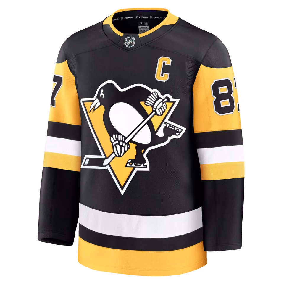 Sidney Crosby #87 Pittsburgh Penguins Premium NHL Jersey Home Black view 2