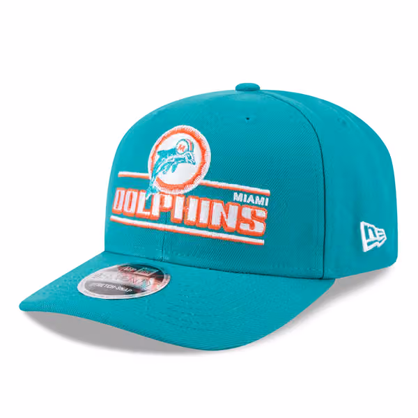 Miami Dolphins Historic Logo NFL Stated 9SEVENTY Stretch-Snap Cap Aqua product photo