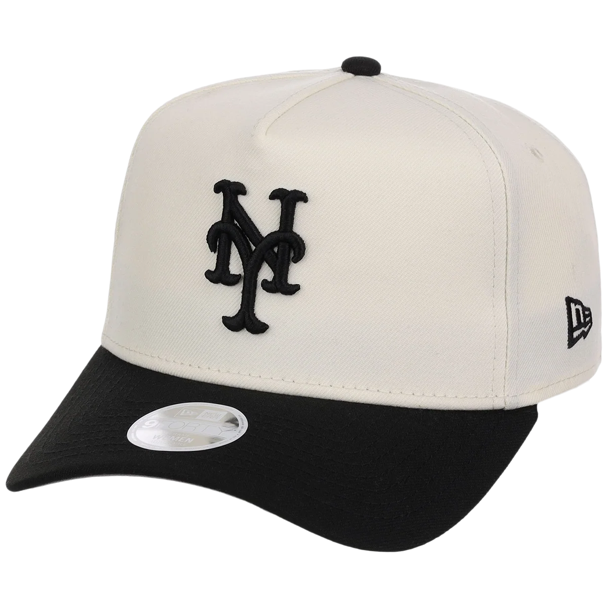 New York Mets Women's New Era 9FORTY Chrome x Black A-Frame detail view