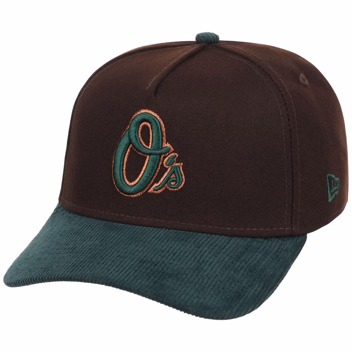 Baltimore Orioles MLB Forest Ember New Era 9FORTY A-Frame detail view