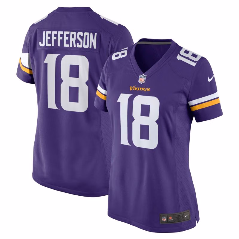 Justin Jefferson #18 Minnesota Vikings Nike Game NFL Jersey Purple (WOMEN'S) view 1