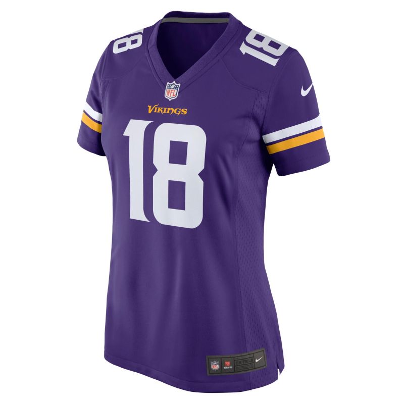 Justin Jefferson #18 Minnesota Vikings Nike Game NFL Jersey Purple (WOMEN'S) view 2