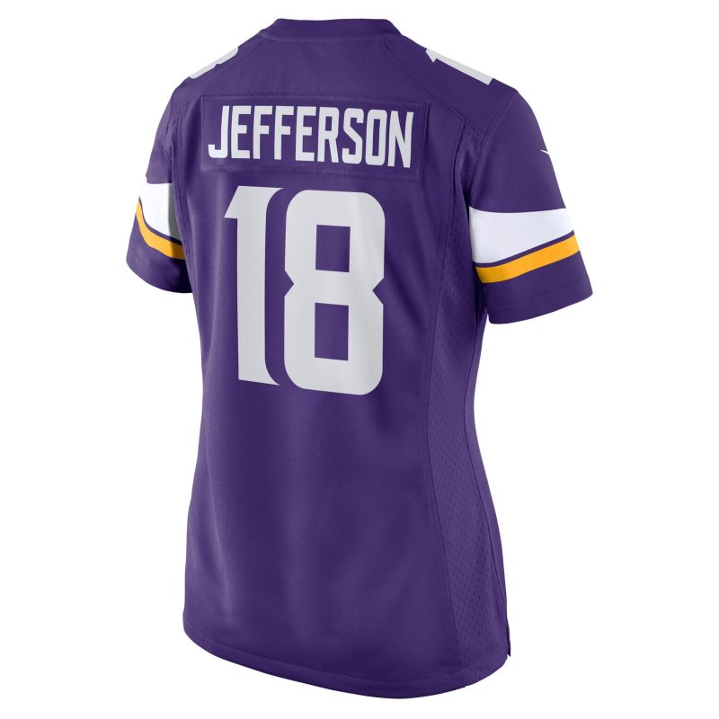 Justin Jefferson #18 Minnesota Vikings Nike Game NFL Jersey Purple (WOMEN'S) view 3