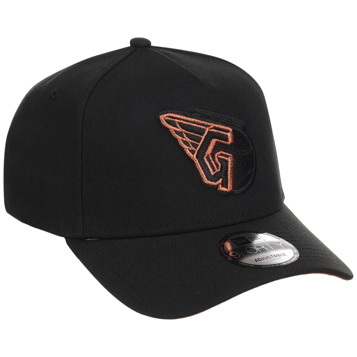 Cleveland Guardians MLB Black x Rust FASHION CORE New Era 9FORTY A-Frame front view
