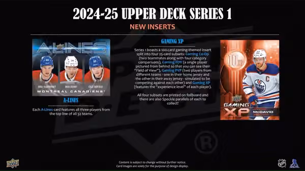 2024/25 Upper Deck Series 1 Hockey NHL Blaster Box view 3