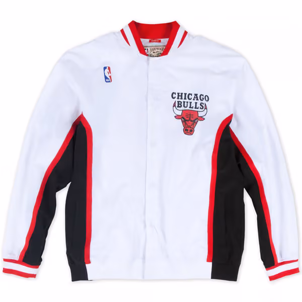 Chicago Bulls 1992-1993 Mitchell & Ness Authentic Warm Up NBA Jacket White view 2