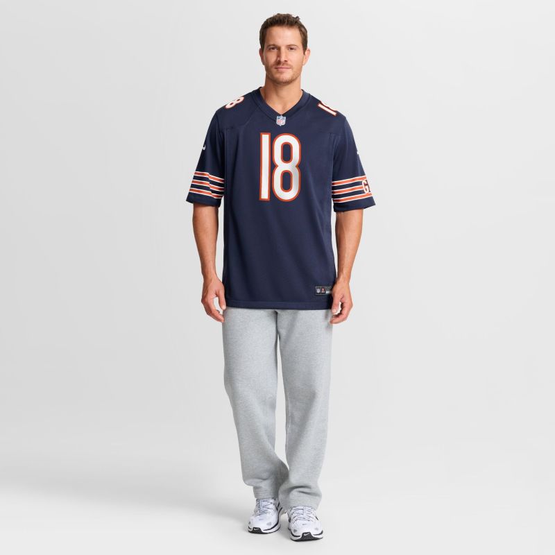 Caleb Williams #18 Chicago Bears Game NFL Jersey Navy view 7