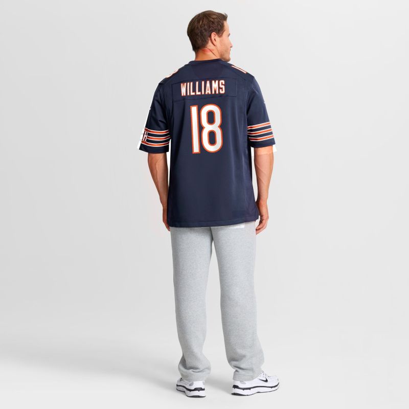 Caleb Williams #18 Chicago Bears Game NFL Jersey Navy view 8