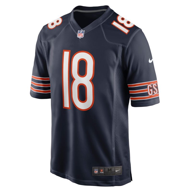 Caleb Williams #18 Chicago Bears Game NFL Jersey Navy view 2