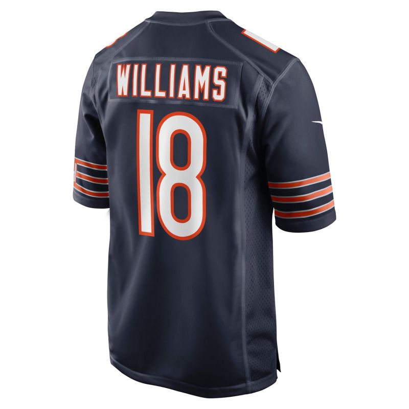 Caleb Williams #18 Chicago Bears Game NFL Jersey Navy view 3