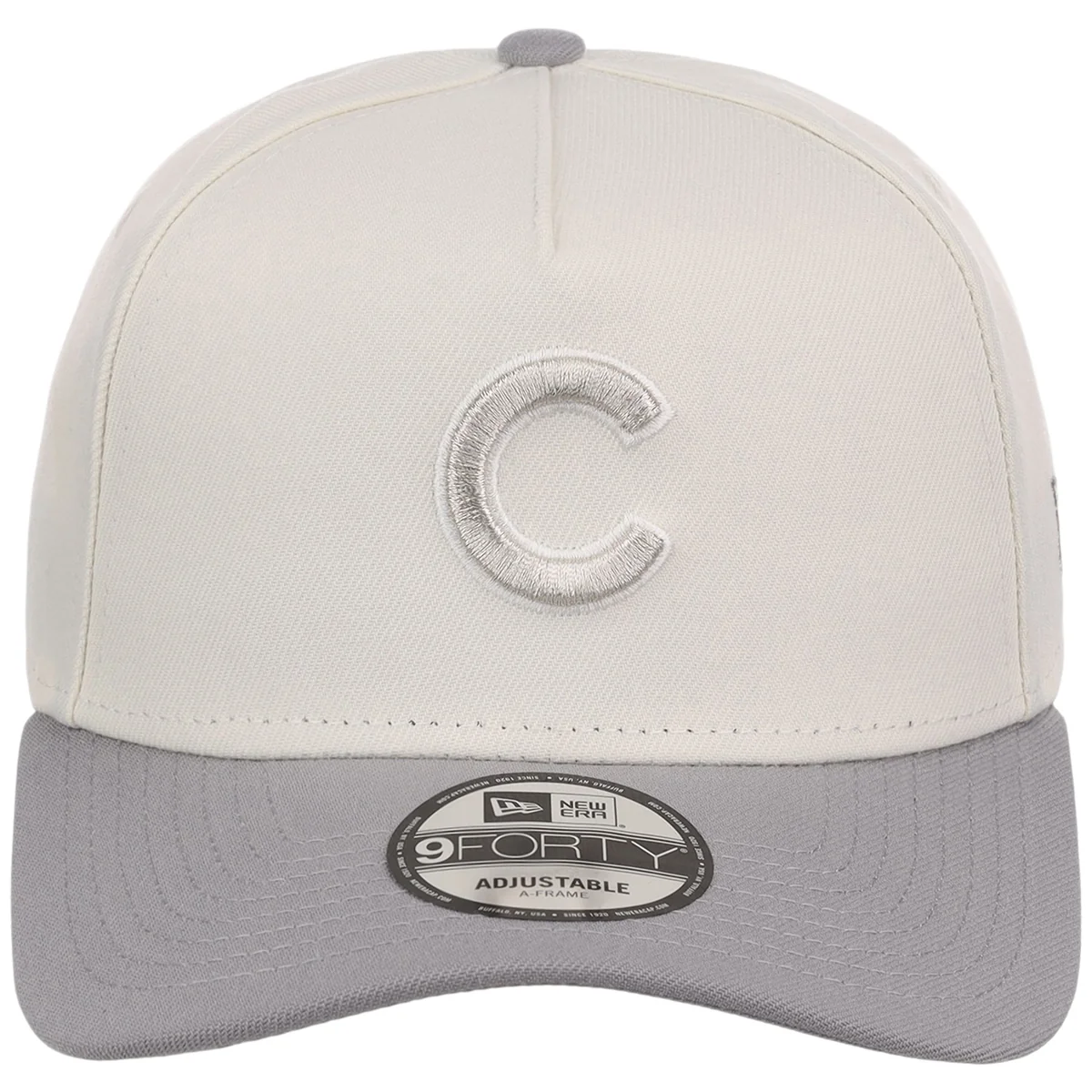 Chicago Cubs MLB Chrome x Gray FASHION CORE New Era 9FORTY A-Frame detail view
