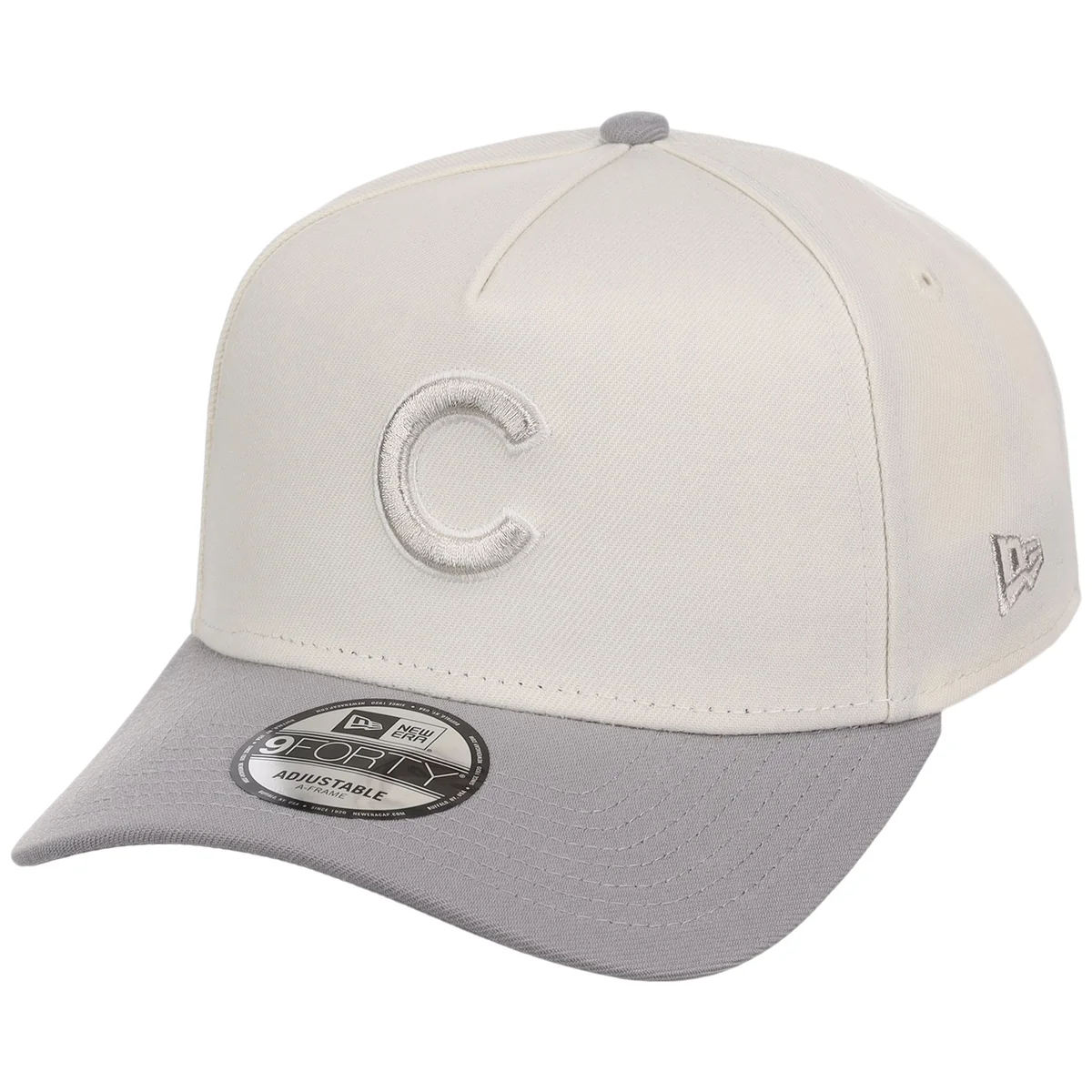 Chicago Cubs MLB Chrome x Gray FASHION CORE New Era 9FORTY A-Frame detail view