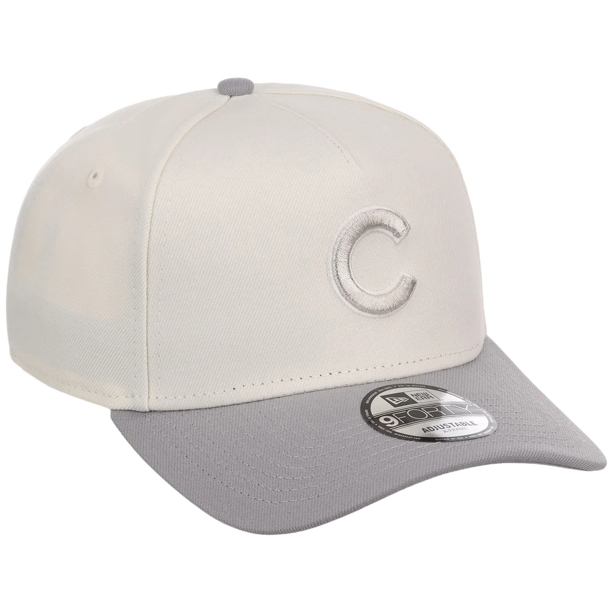 Chicago Cubs MLB Chrome x Gray FASHION CORE New Era 9FORTY A-Frame front view