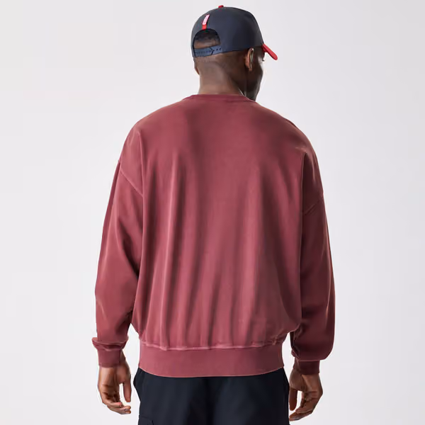 San Francisco 49ers Washed Oversized NFL Crew Neck Sweater Red view 2