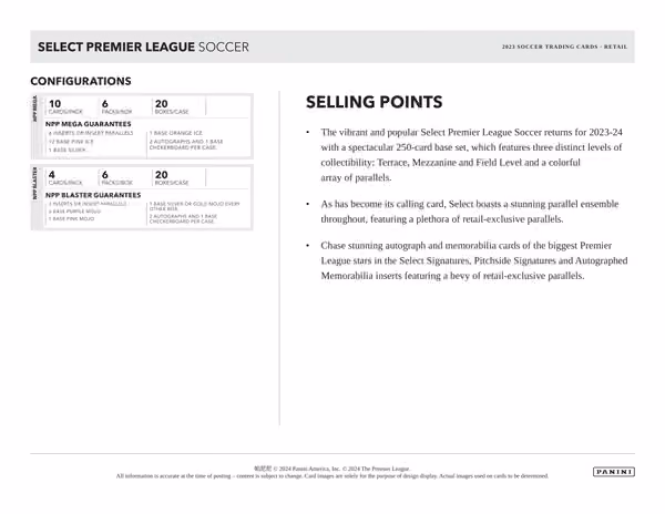 2023/24 Panini Select Premier League Soccer Mega Box view 4