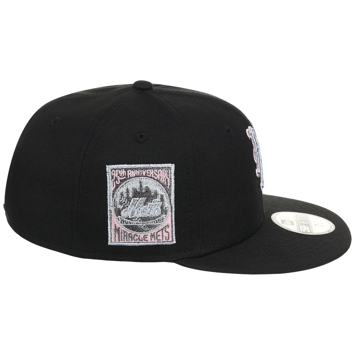 New York Mets MLB Pewter Skies New Era 59FIFTY detail view