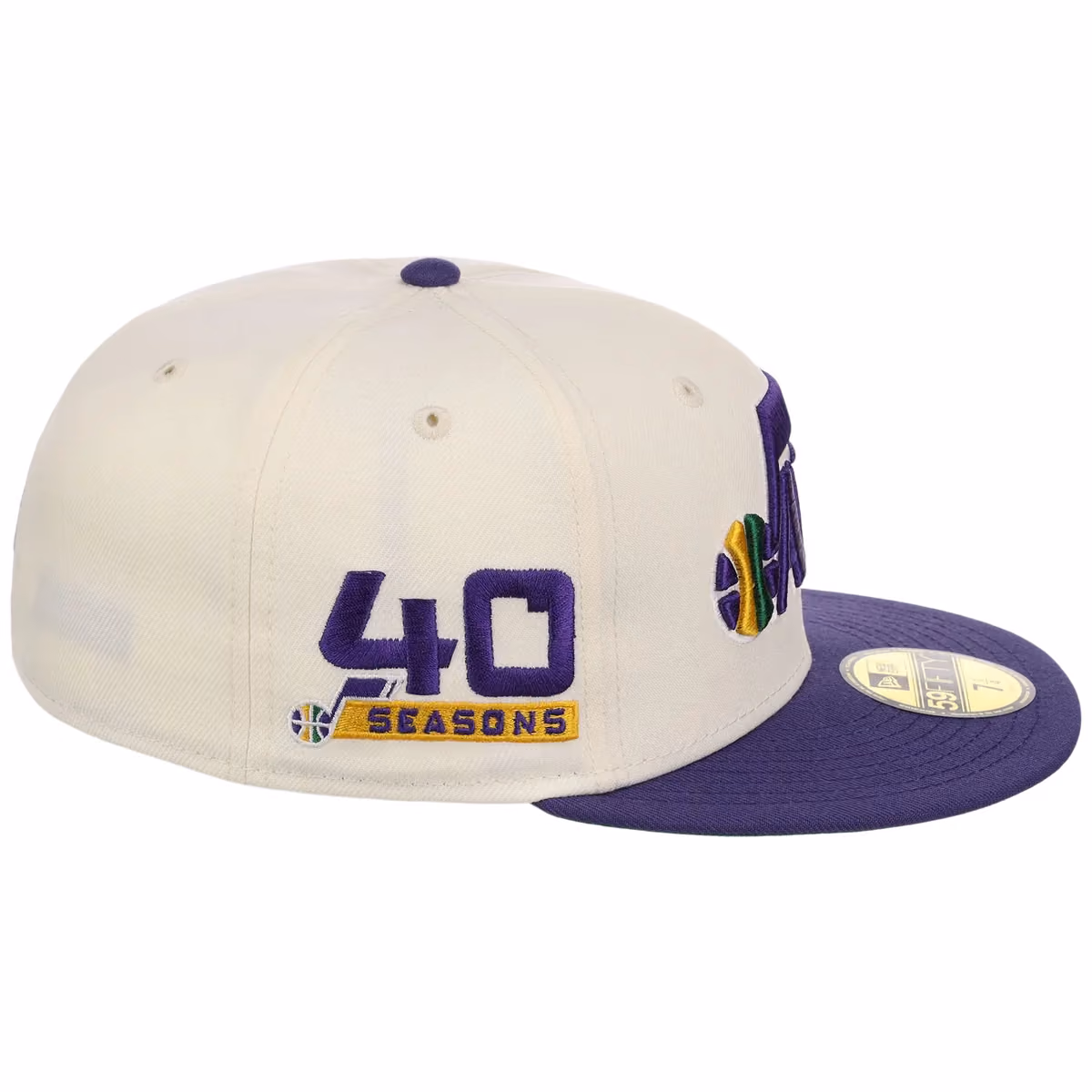 Utah Jazz NBA Chrome OTC New Era 59FIFTY (Chrome/Purple) detail view