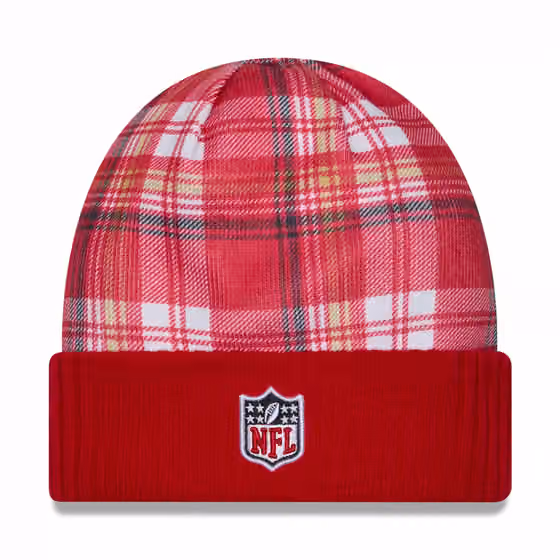 San Francisco 49ers 2024 NFL Sideline Statement New Era Knit Hat Red view 2