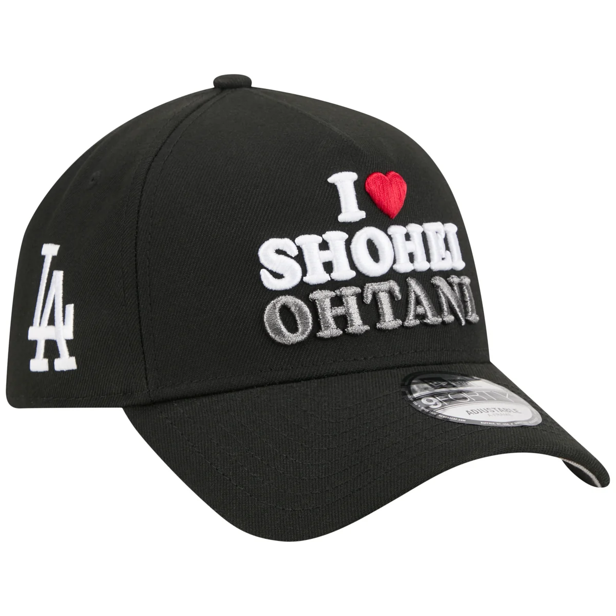 Los Angeles Dodgers Los Angeles Crown the City - I Love Shohei - Black/Black New Era 9FORTY front view