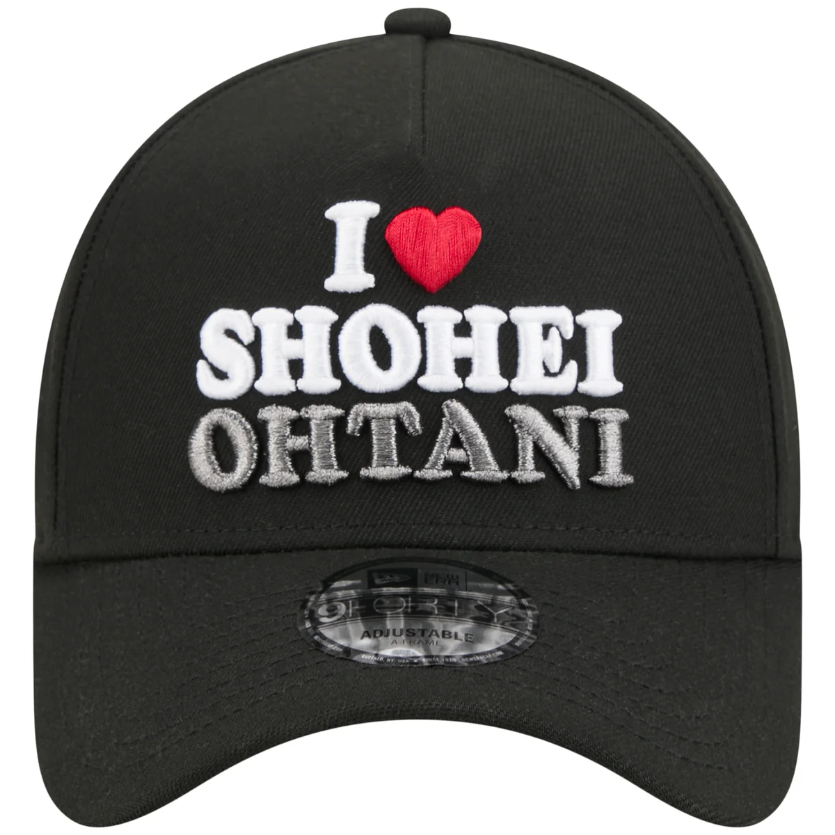 Los Angeles Dodgers Los Angeles Crown the City - I Love Shohei - Black/Black New Era 9FORTY detail view