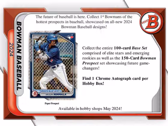 2024 Bowman Baseball MLB Hobby Box view 2