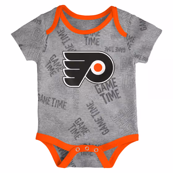 Philadelphia Flyers Game Time NHL Baby Bodysuit Set (3-Piece) view 4