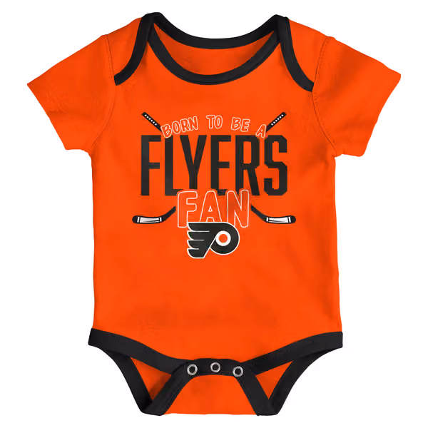 Philadelphia Flyers Game Time NHL Baby Bodysuit Set (3-Piece) view 2
