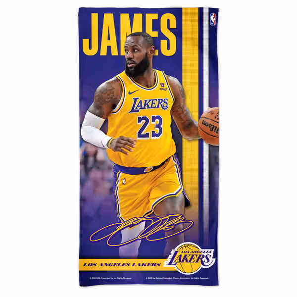 LeBron James Los Angeles Lakers NBA Beach Towel view 1