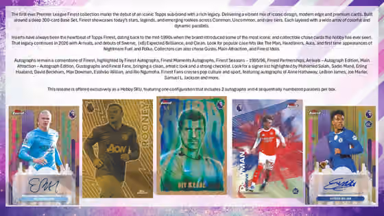 2025/26 Topps Finest Premier League Soccer EPL Hobby Box view 2