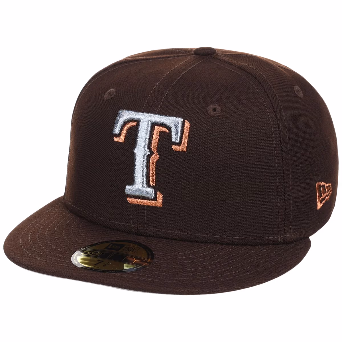 Texas Rangers MLB Frosted Bark New Era 59FIFTY detail view