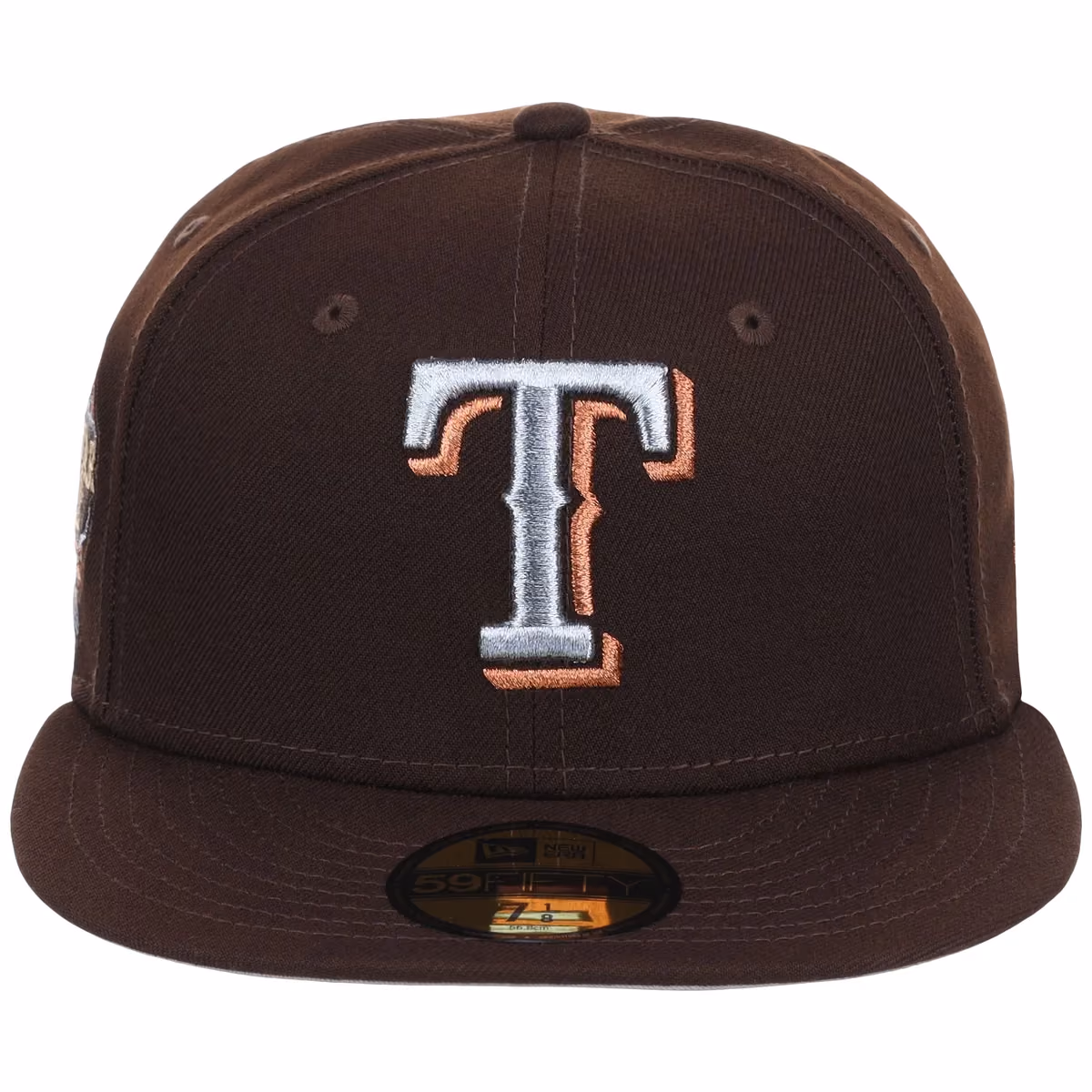 Texas Rangers MLB Frosted Bark New Era 59FIFTY detail view