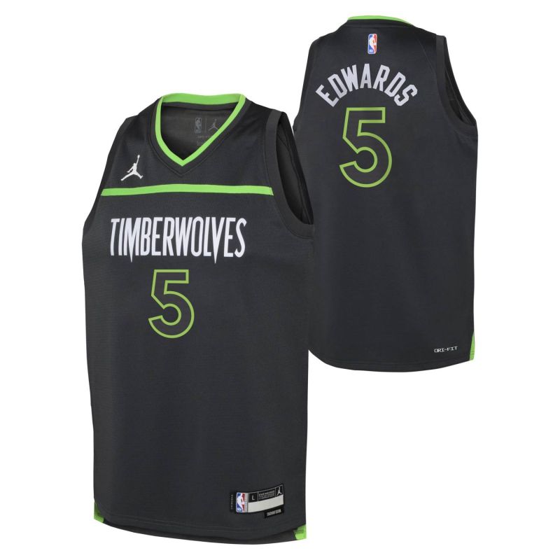 Anthony Edwards #5 Minnesota Timberwolves Swingman NBA Jersey Dark Gray (YOUTH) view 1