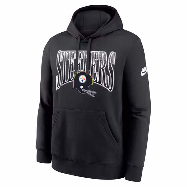 Pittsburgh Steelers Throwback Full Blitz Club NFL Hoodie Black view 1