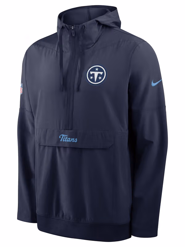 Tennessee Titans 2026 NFL Rivalries Sideline Half-Zip Anorak Jacket Navy view 2