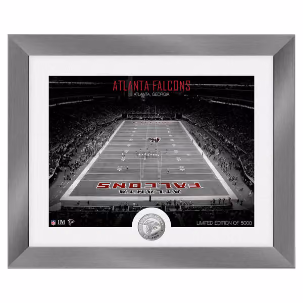 Atlanta Falcons Art Deco Stadium Silver Coin Framed NFL Photo view 1