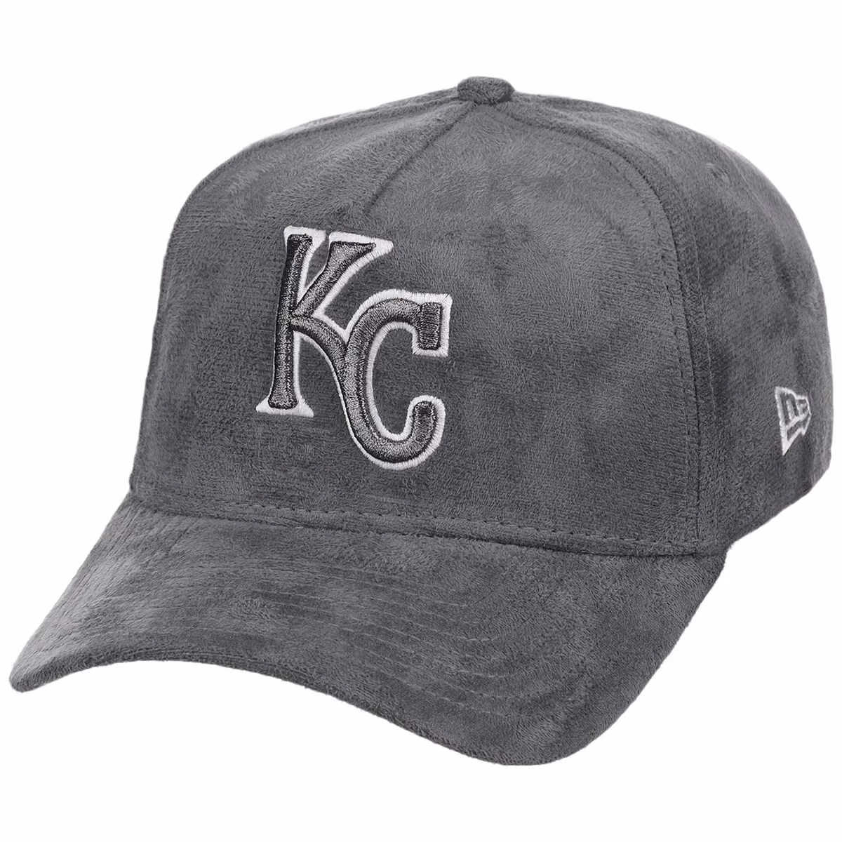 Kansas City Royals MLB Gray x Suede FASHION CORE New Era 9FORTY A-Frame detail view